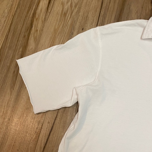 FRANK & EILEEN HENLEY POPOVER Short Sleeve 100% Cotton White Womens Sz Small - Picture 4 of 9